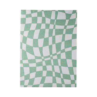 Green checkerboard pattern rug