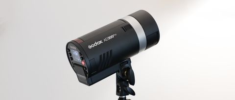 Godox Ad300Pro flash on a light stand