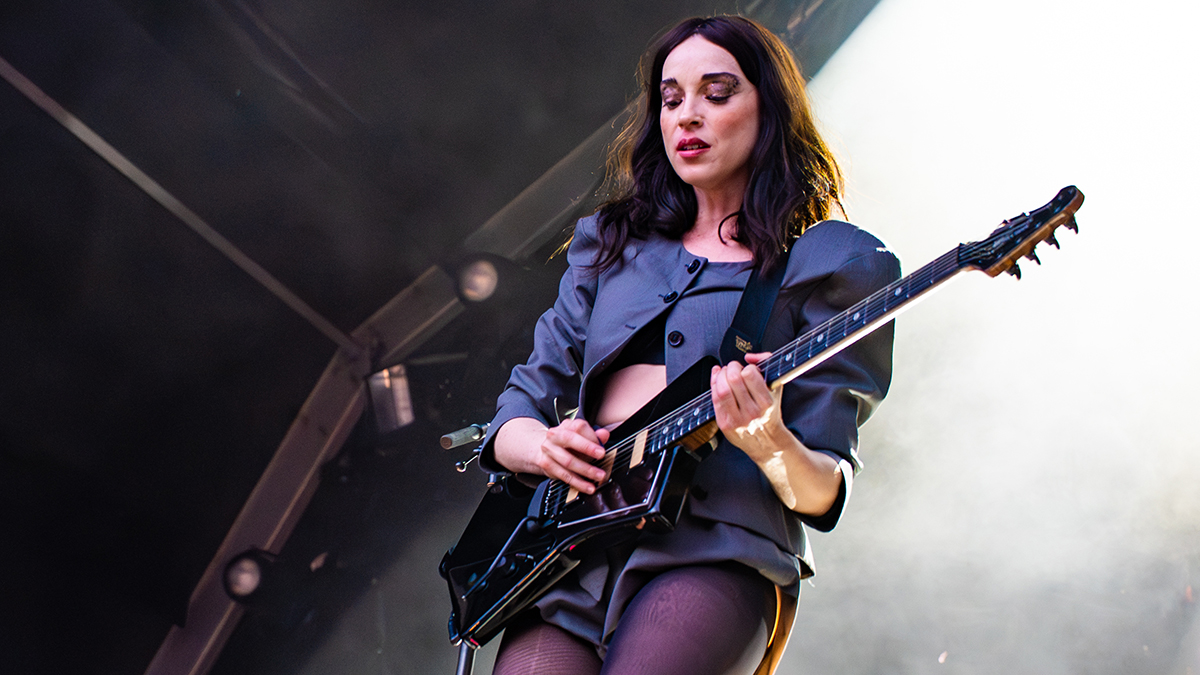 St Vincent performs onstage during a concert at Somerset House on July 16, 2025 in London, England