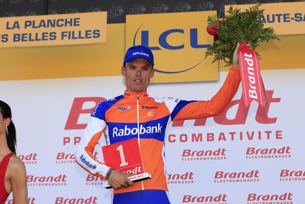 Luis Leon Sanchez (Rabobank) was awarded the most aggressive rider award for stage 7