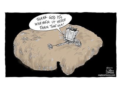 Editorial cartoon Philae satellite comet landing