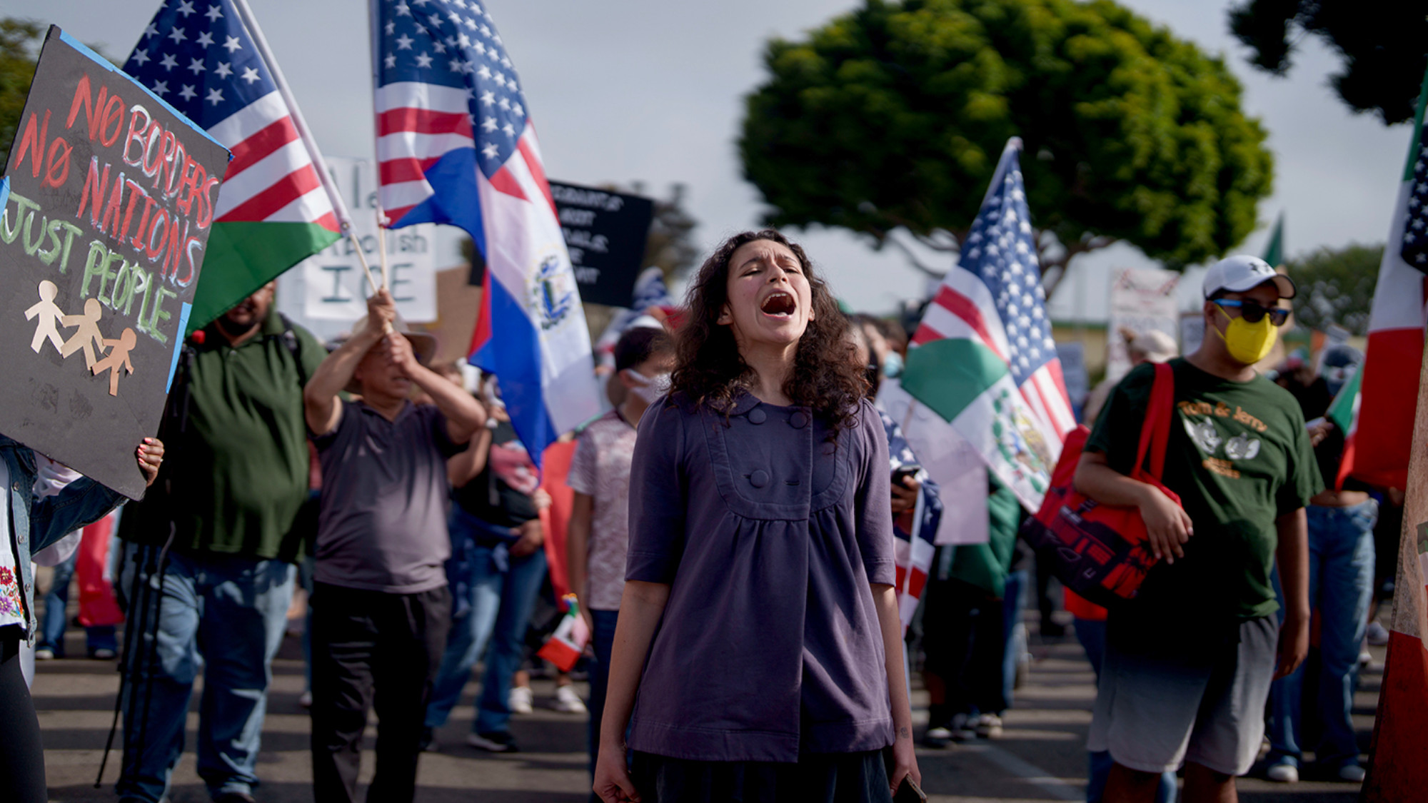 A protest against ICE in Oxnard, California