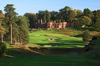 The final hole and clubhouse pictured at St George's Hill