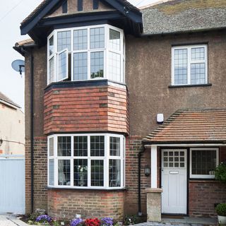 house with windows and plants