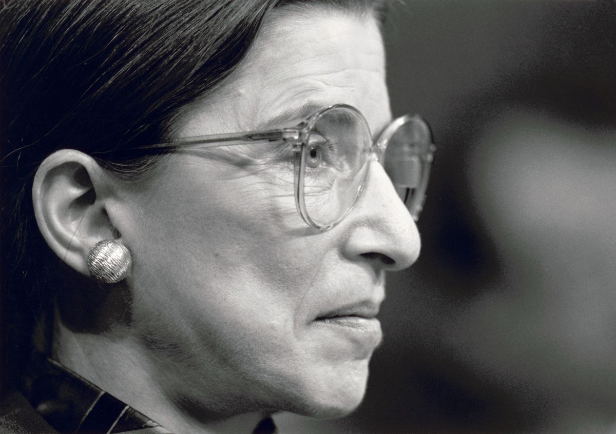 U.S. Supreme Court Justice Ruth Bader Ginsburg testifies at her confirmation hearing before the Senate Judiciary Committee in July 1993.