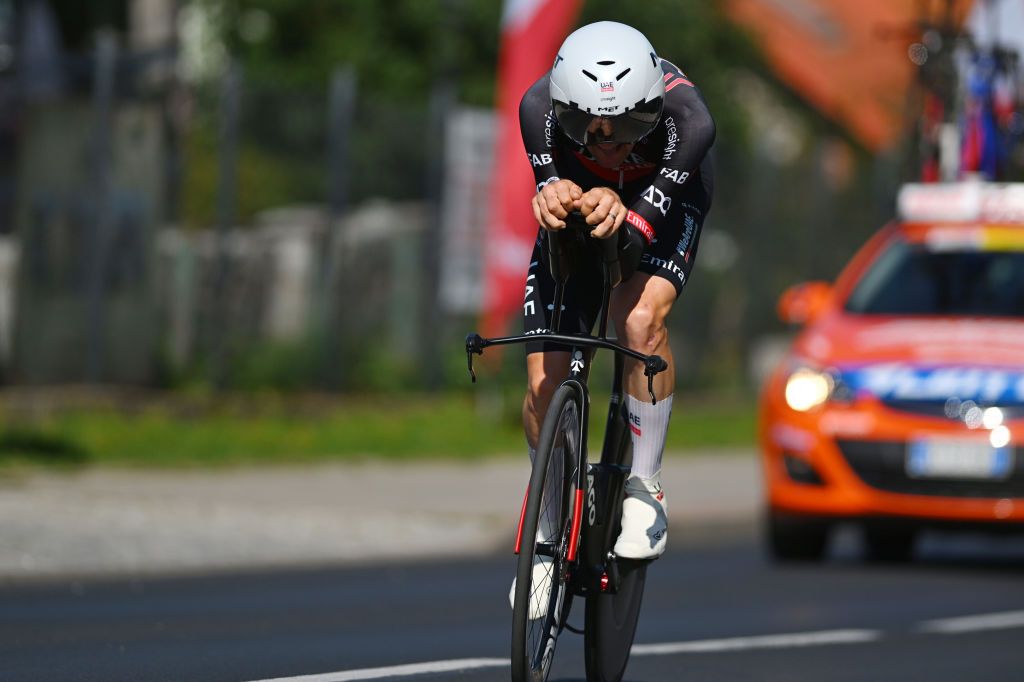 KARPACZ POLAND AUGUST 13 Tim Wellens of Belgium and UEA Team Emirates sprints during the 81st Tour de Pologne Stage 2 a 154km individual time trial stage from Mysakowice to Karpacz UCIWT on August 13 2024 in Karpacz Poland Photo by Luc ClaessenGetty Images