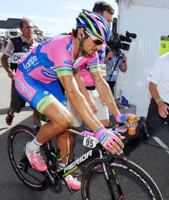 Filippo Pozzato (Lampre-Merida) at the finish