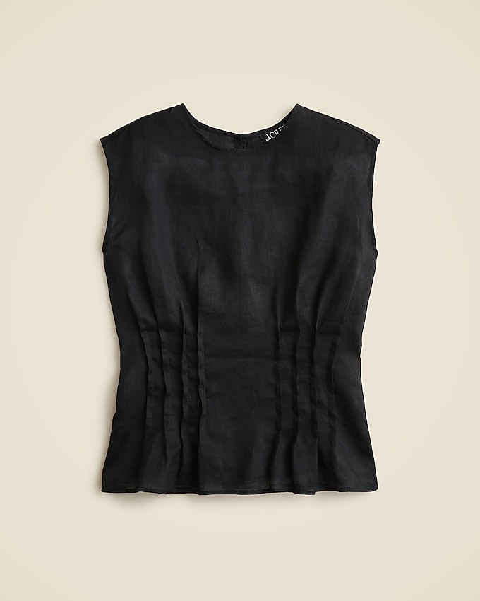 Pintuck Shell Top in Ramie