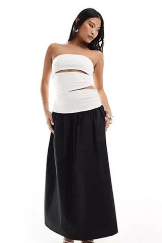 4th & Reckless Petite Bandeau cut out dropped waist maxi dress