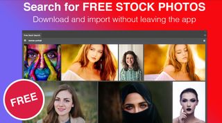 Promo for Free Stock Photos, one of the best Illustrator plugins, featuring photos of glamourous women