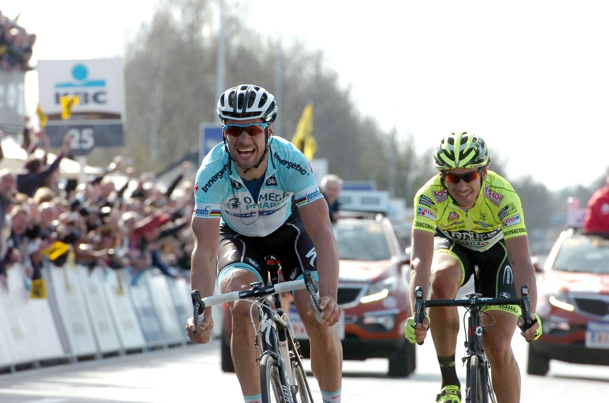 Filippo Pozzato was beaten by his old teammate Tom Boonen at the 2012 Tour of Flanders.