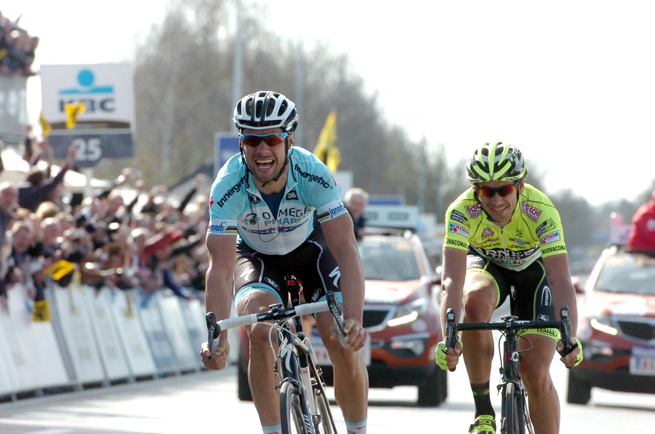 Filippo Pozzato was beaten by his old teammate Tom Boonen at the 2012 Tour of Flanders.