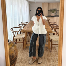 Influencer wearing Birkenstock clogs