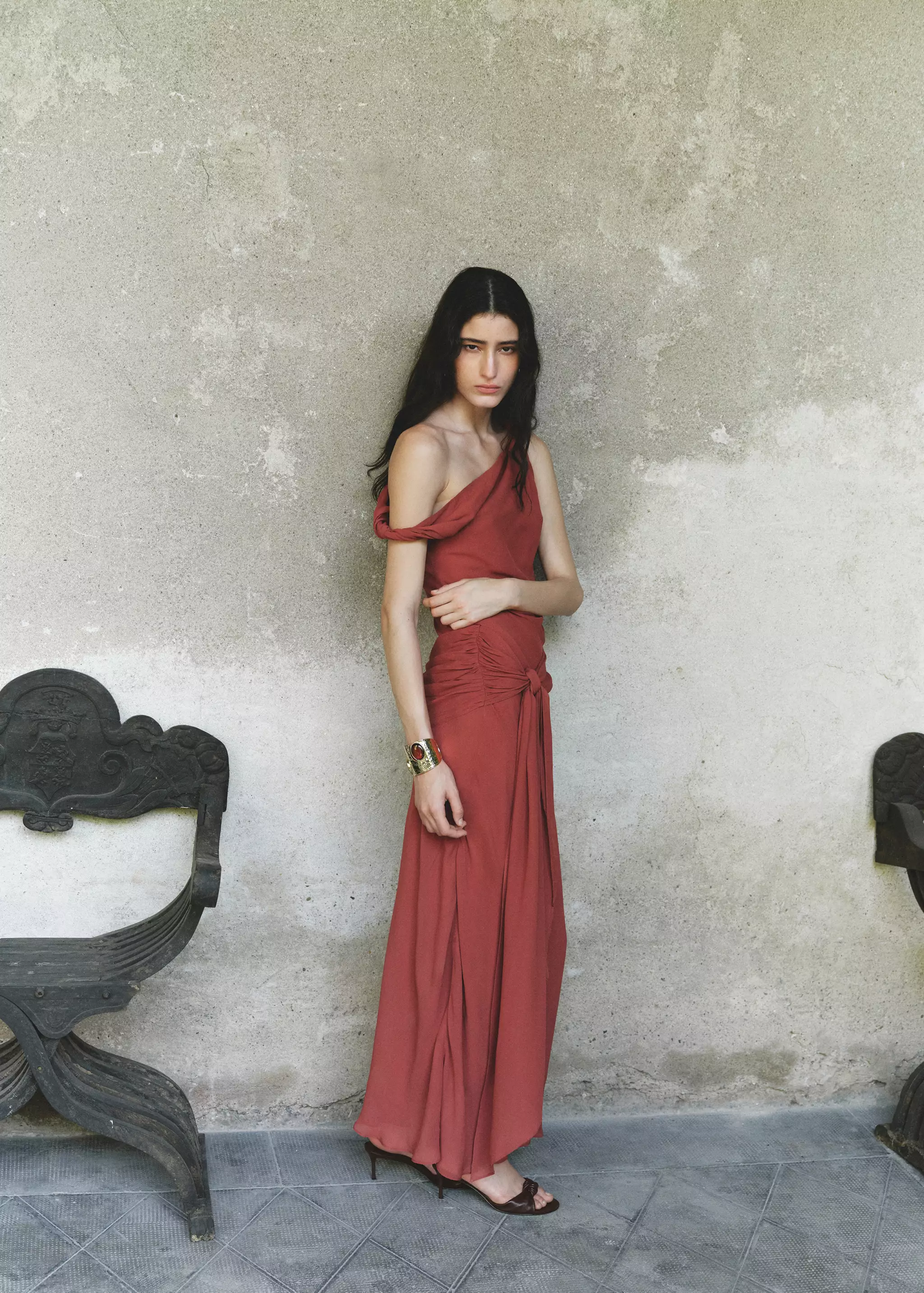 Asymmetric Draped Dress - Women | Mango United Kingdom