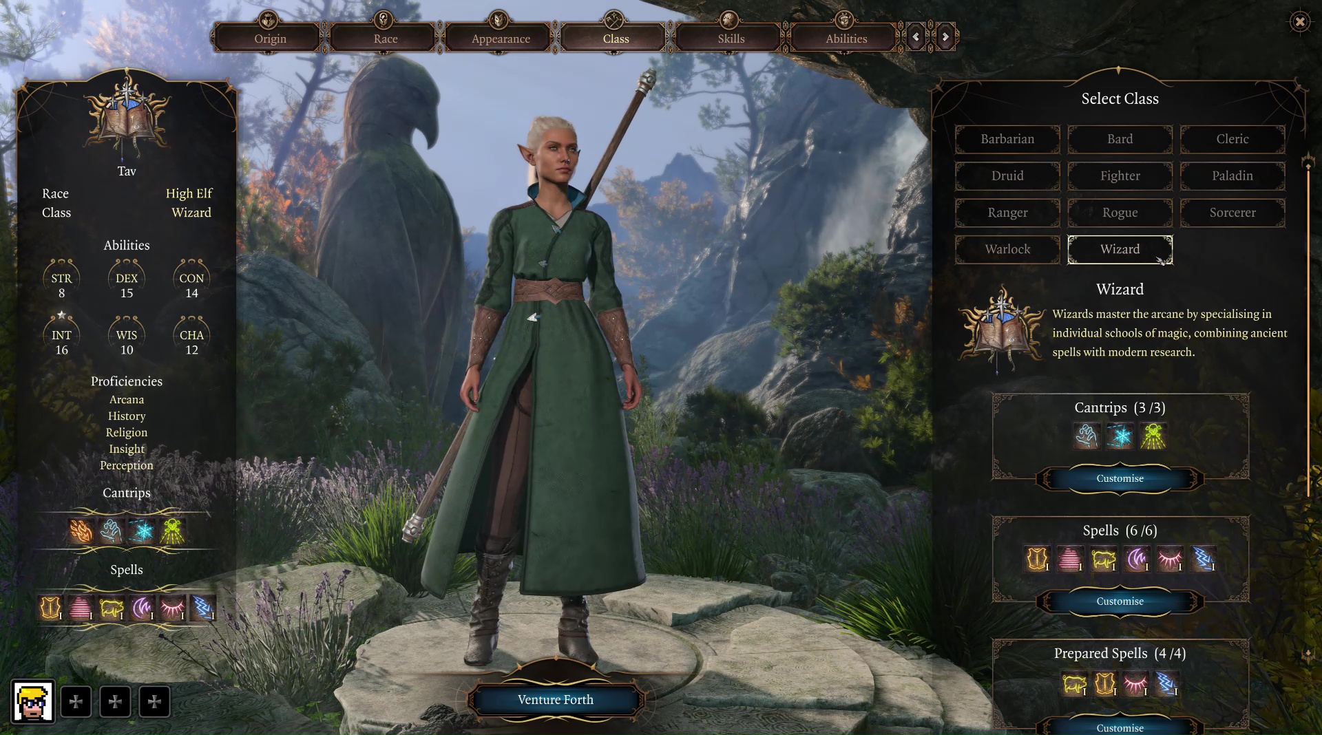 Baldur's Gate 3 wizard class