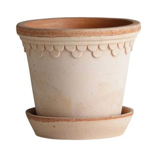 Bergs Palace Pot and Saucer in light pink terracotta
