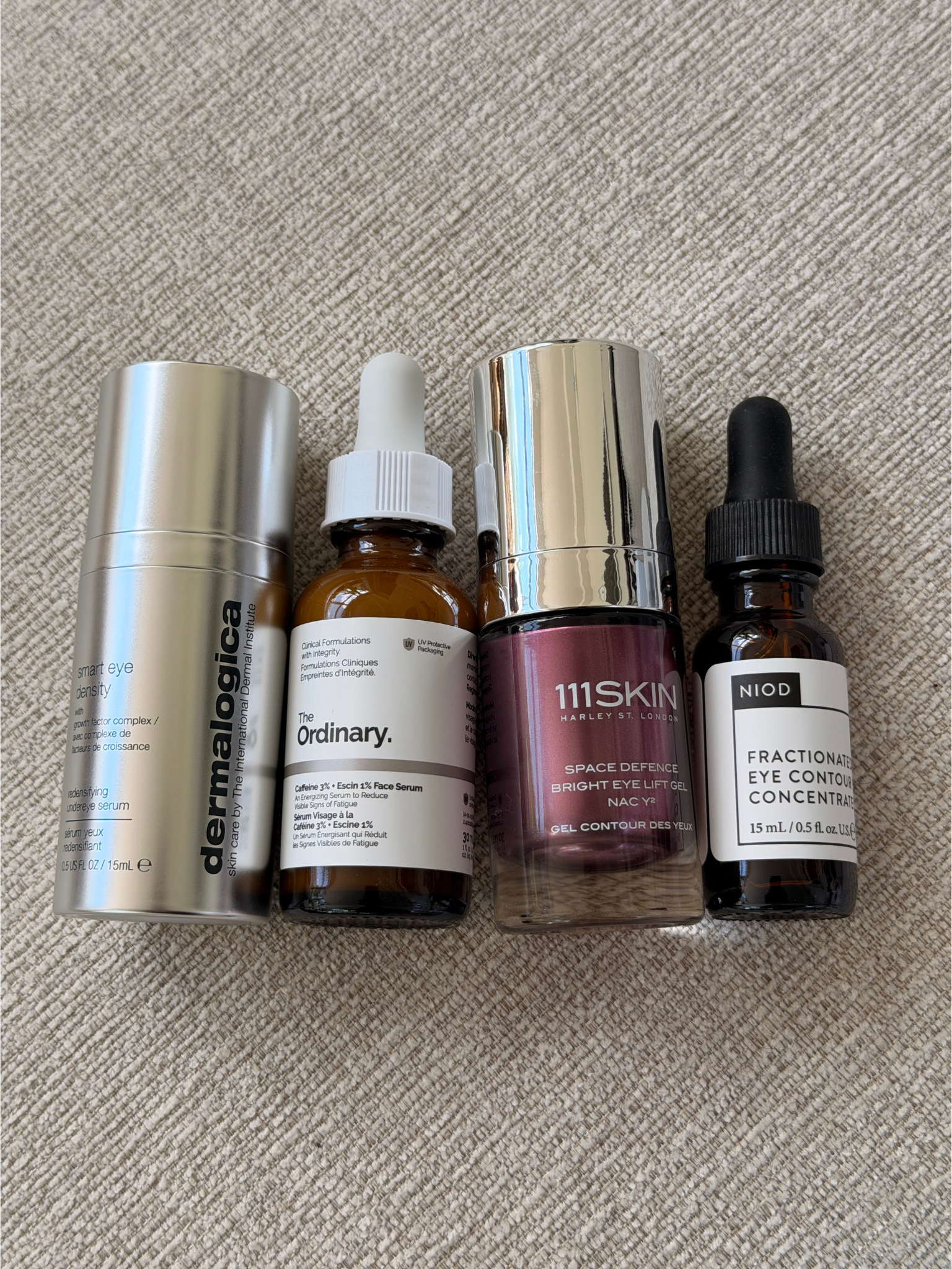 A selection of eye serums