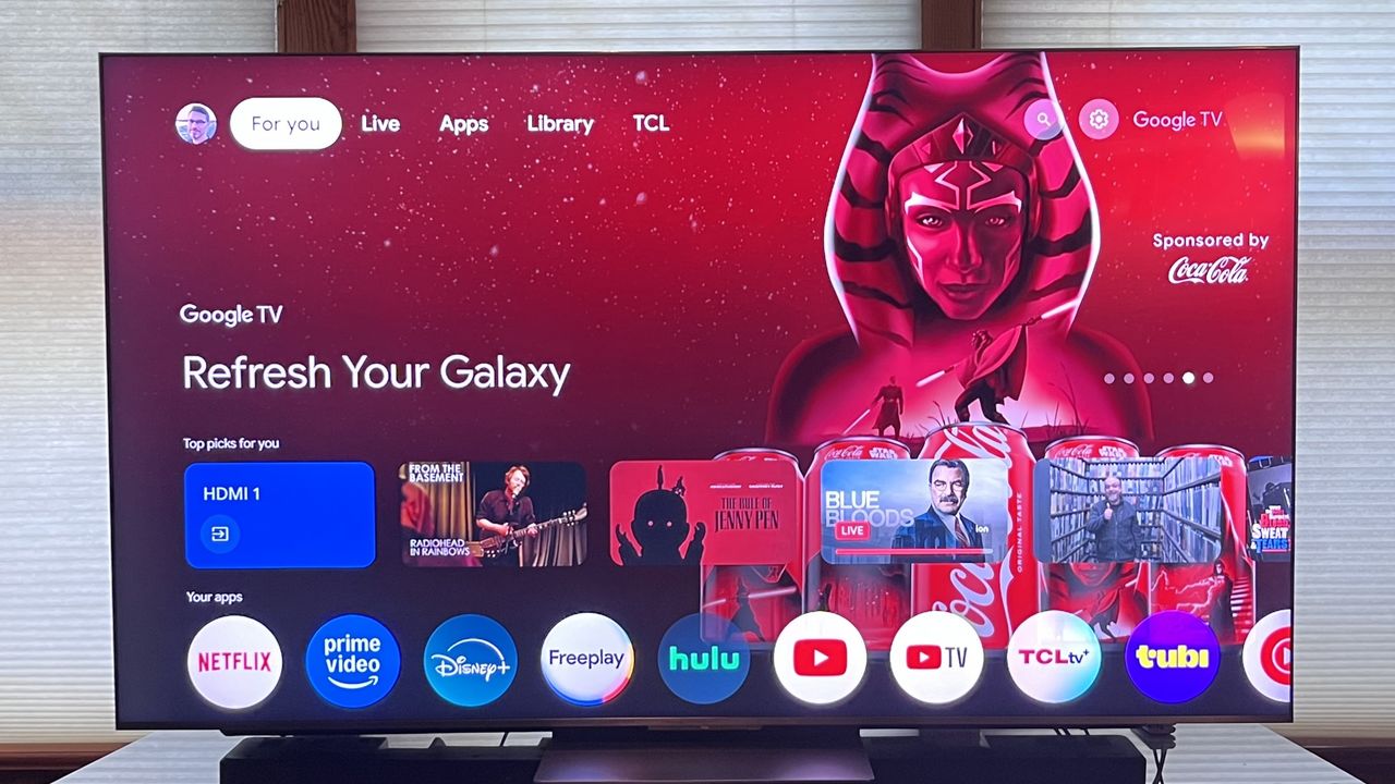 TCL QM8K Google TV screens