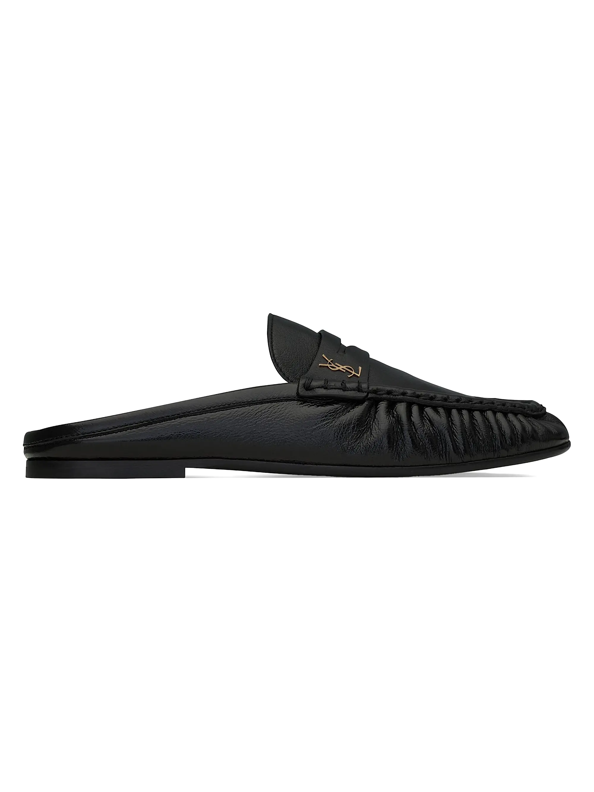 Le Loafer Mules in Shiny Creased Leather