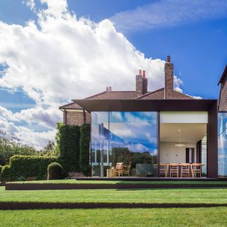 modern glass side extension on period house