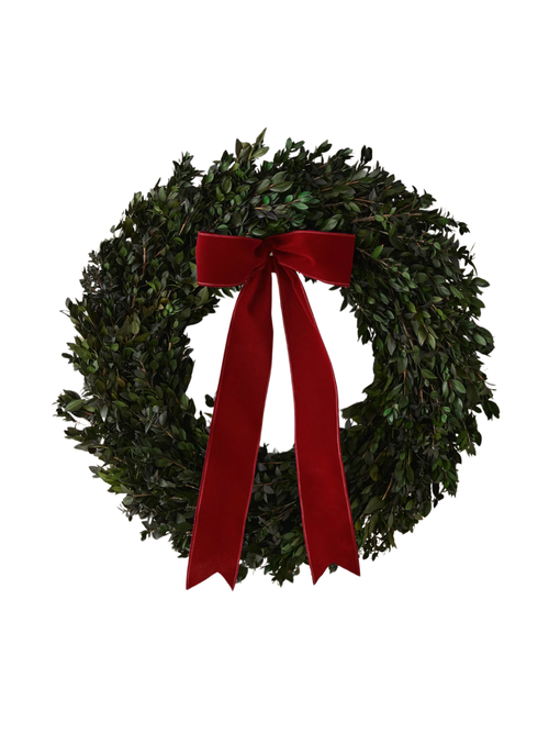 Preserved Myrtle Wreath With Velvet Ribbon
