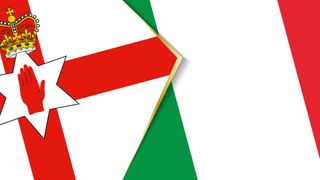 Flags of Northern Ireland and Italy