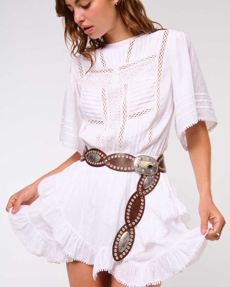 Short-Sleeve Easy Waist Ruffle Skort