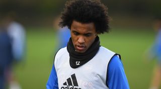 ST ALBANS, ENGLAND - FEBRUARY 05: Willian of Arsenal during a training session at London Colney on February 05, 2021 in St Albans, England. (Photo by Stuart MacFarlane/Arsenal FC via Getty Images)