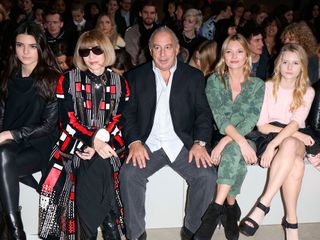 Anna Wintour, Philip Green, Kate Moss and Lottie Moss at Topshop Unique