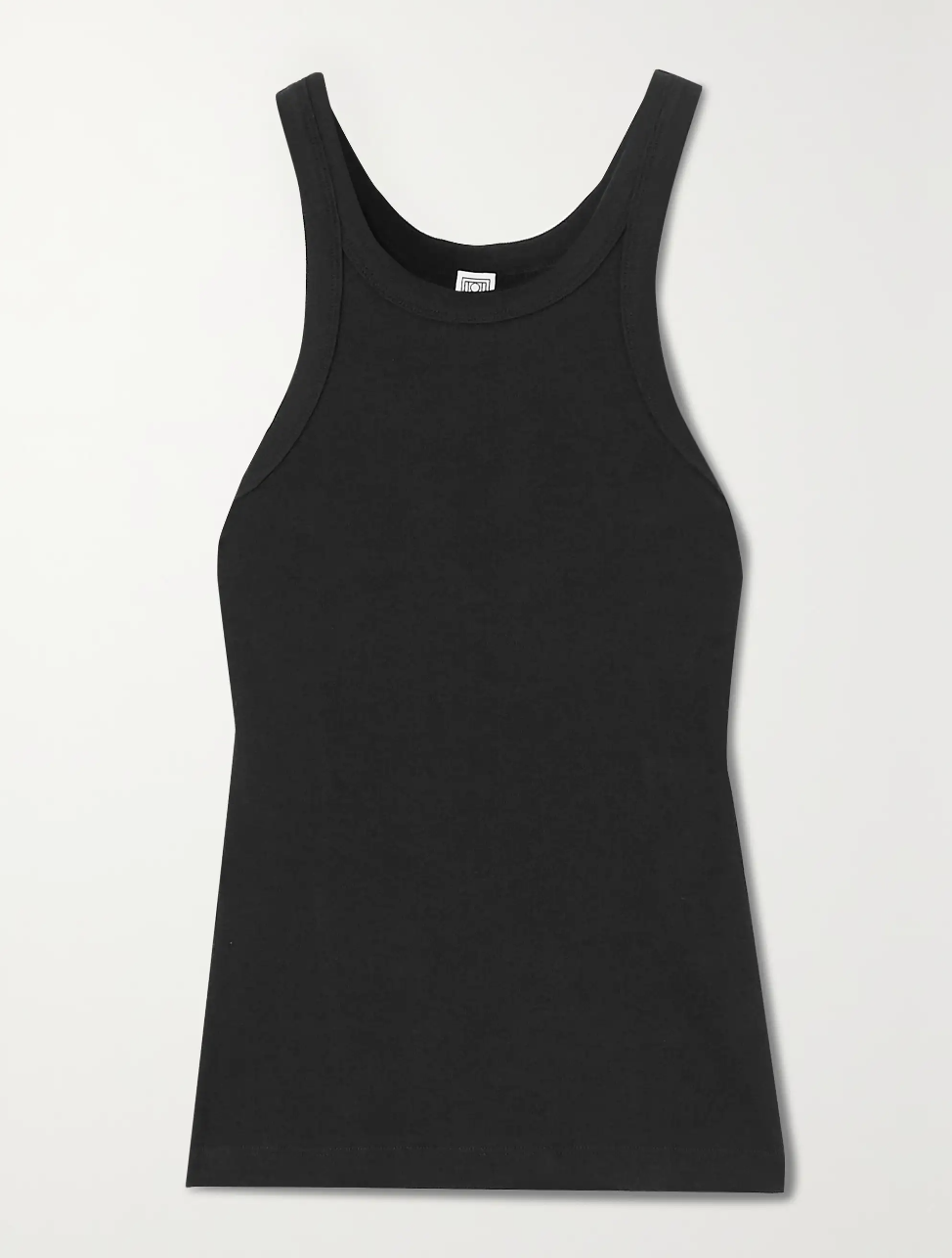 TOTEME, + NET SUSTAIN Curved ribbed stretch organic cotton-jersey tank