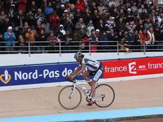 Leif Hoste (Omega Pharma-Lotto) earns eighth place at this year's Paris-Roubaix.