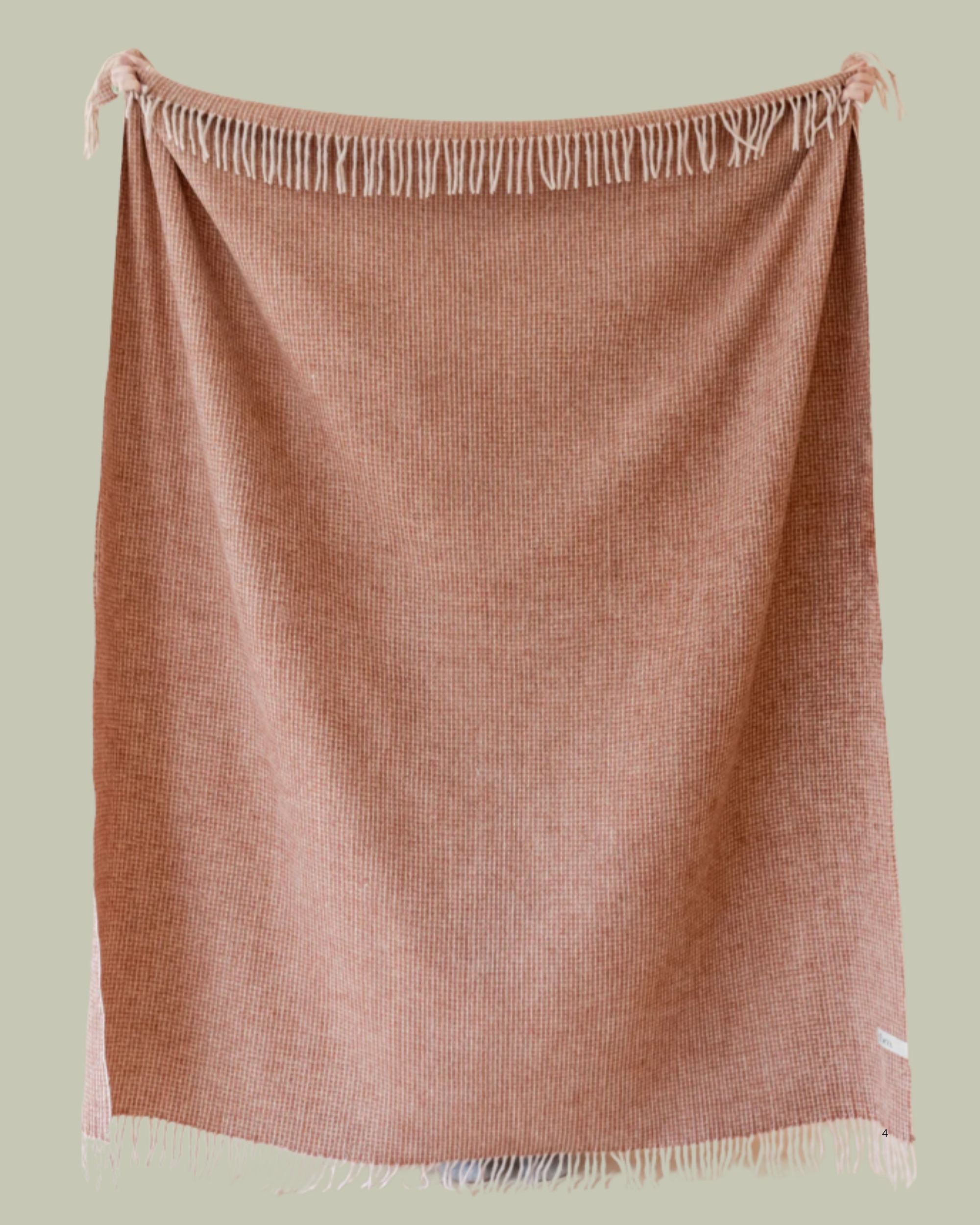 TBCo, Recycled Wool Blanket in Rust Waffle