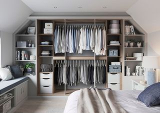 Rialto grey fitted wardrobe in a loft space