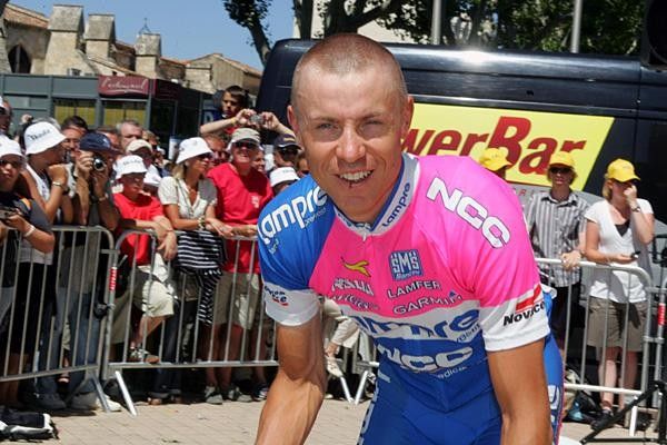 Damiano Cunego (Lampre) was sporting a new lightweight haircut as the race approached the Alps.