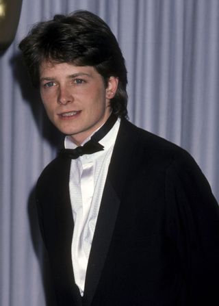 Michael J. Fox attends the 58th Annual Academy Awards on March 24, 1986.
