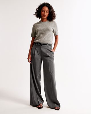 Abercrombie 
Fitch, Mid Rise Tailored Wide Leg Pants