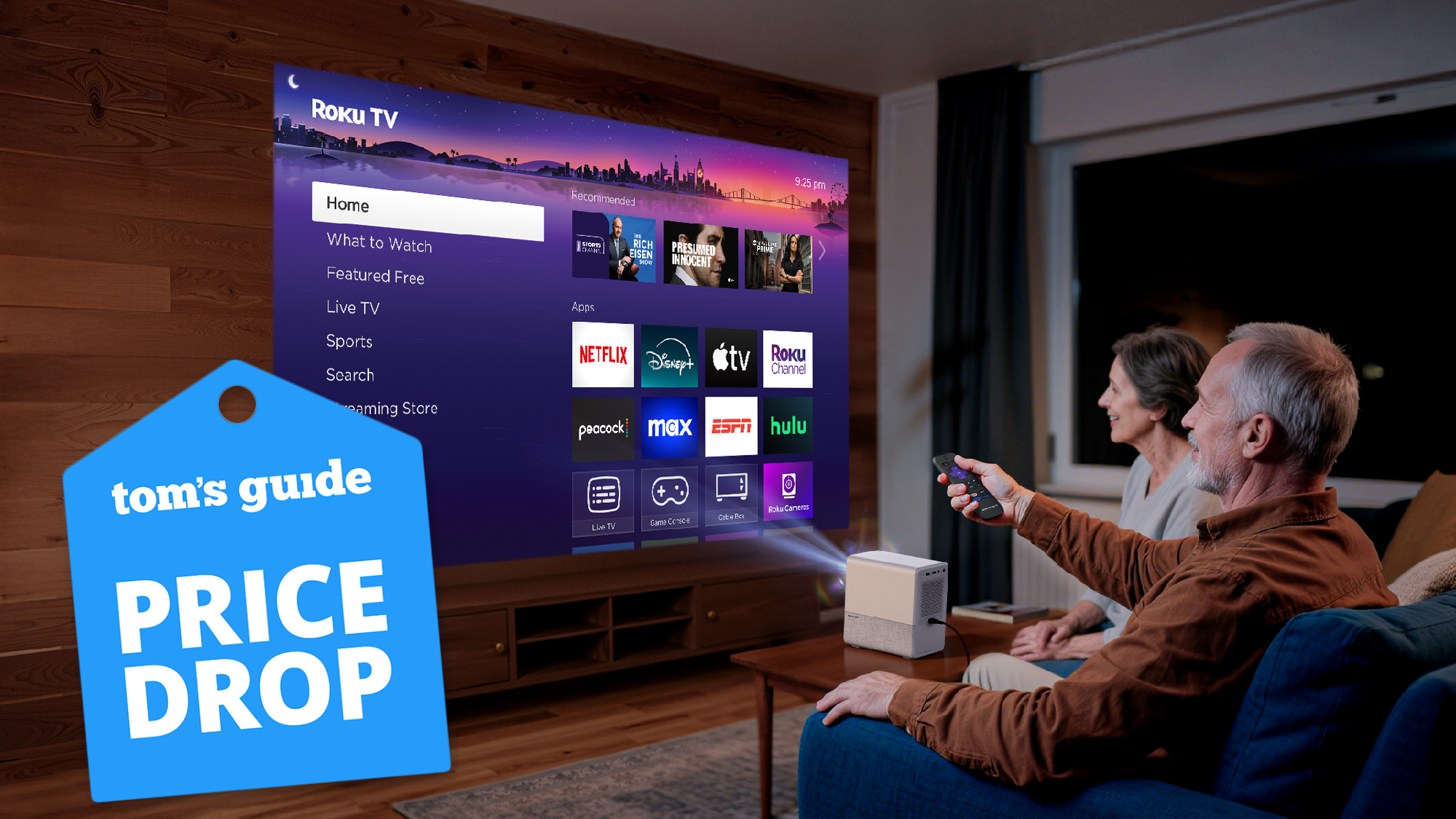Aurzen Roku TV Smart Projector