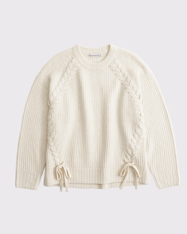 Abercrombie & Fitch, Dad Lace-Up Crew Sweater