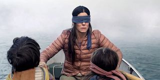 Sandra Bullock's Malorie With Boy and Girl in Bird Box on Netflix