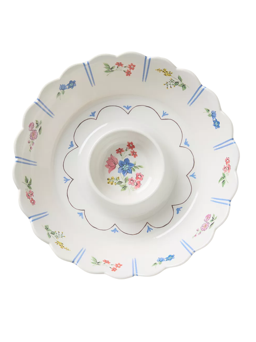 Annette Floral Melamine Chip and Dip Platter