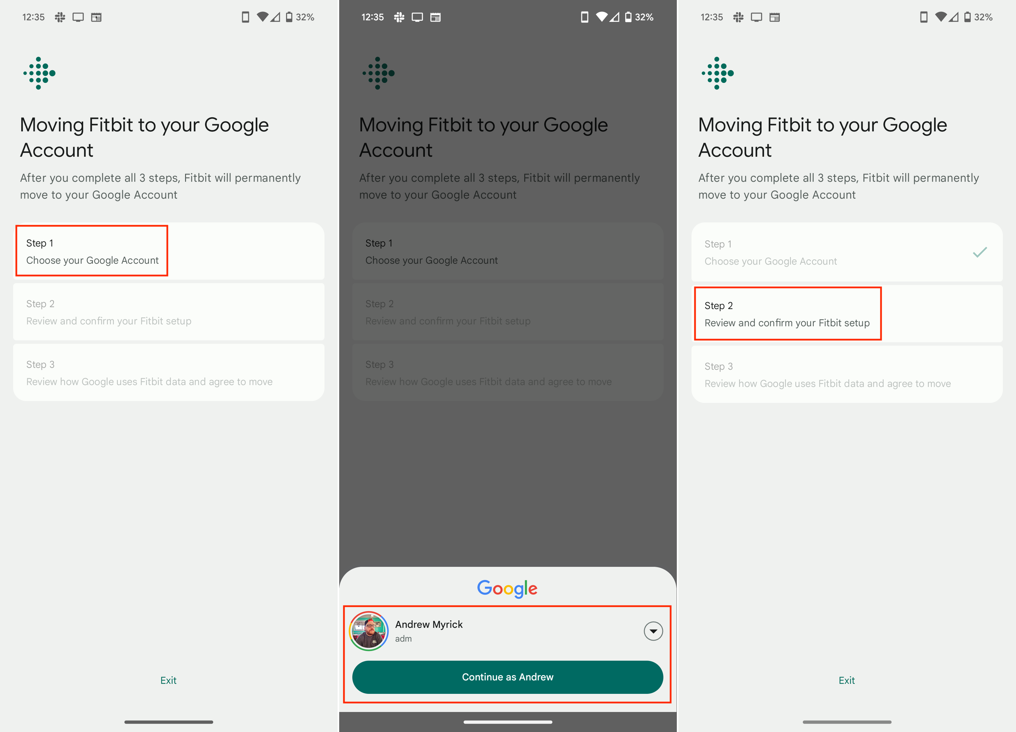 Steps to migrate Fitbit account to your Google account