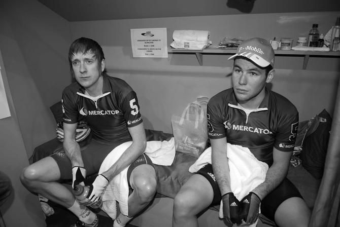 Bradley Wiggins and Mark Cavendish in their cabin Gent Six in 2007