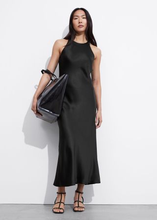 & Other Stories, Sleeveless Satin Midi Dress