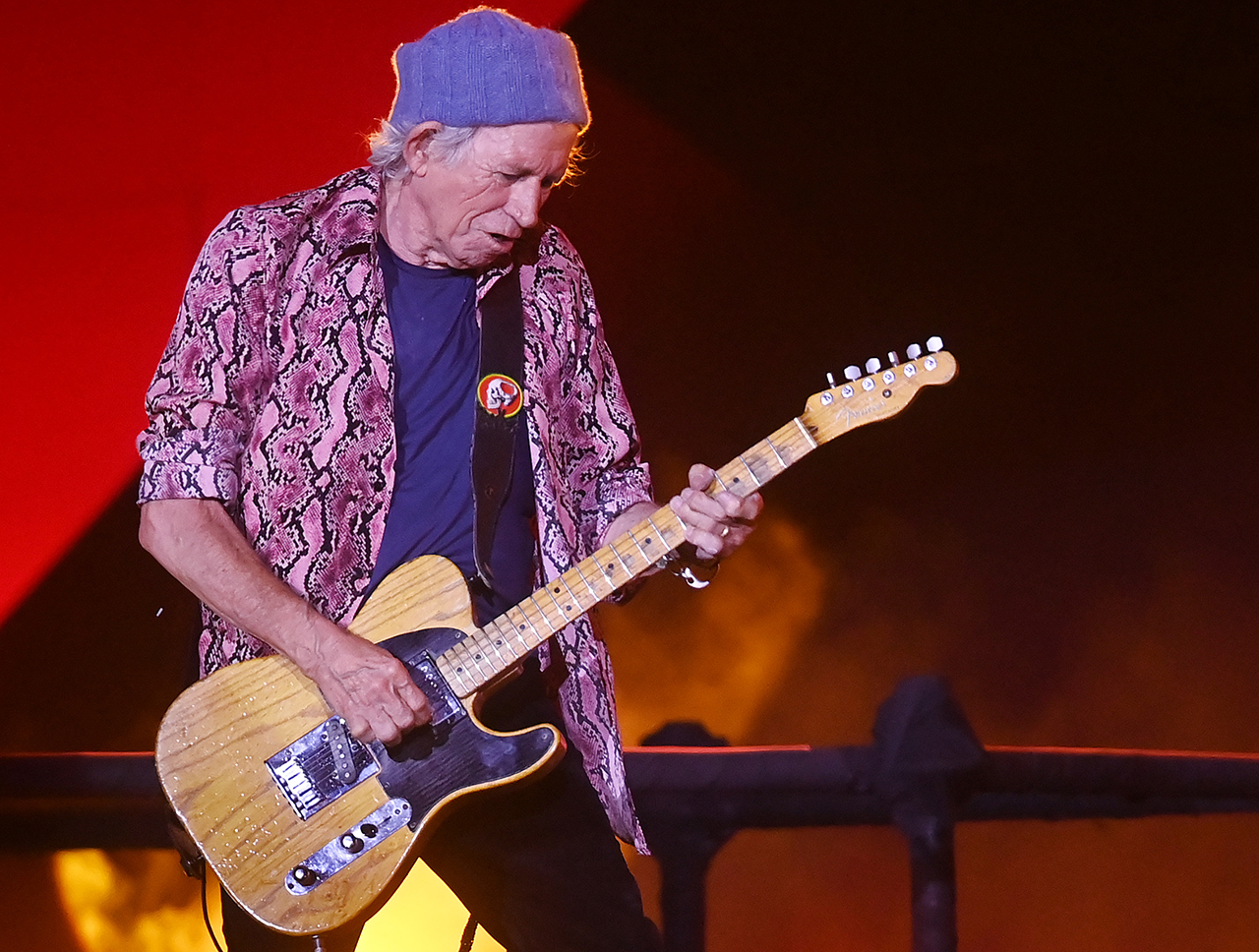 Keith Richards performs during Rolling Stones' &amp;quot;Sixty Stones Europe 2022&amp;quot; Tour - Opening Night at Wanda Metropolitano Stadium on June 01, 2022 in Madrid, Spain.