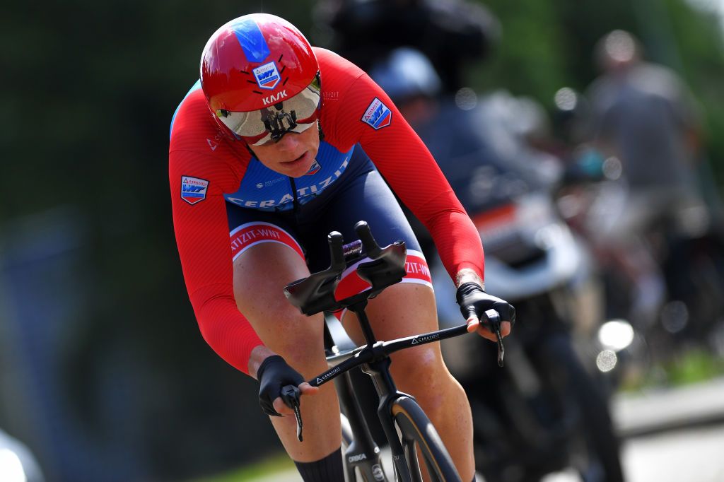 EDE NETHERLANDS AUGUST 24 Kirsten Wild of Netherlands and Ceratizit WNT Pro Cycling Team during the 23rd Simac Ladies Tour 2021 Prologue a 24km Individual Time Trial stage from Ede to Ede SLT2021 SimacDS UCIWWT on August 24 2021 in Ede Netherlands Photo by Luc ClaessenGetty Images