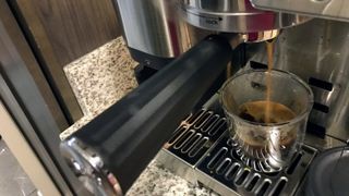 Ninja ES601 Luxe Café Premier Series 3-in-1 Espresso Machine being tested in writer's home