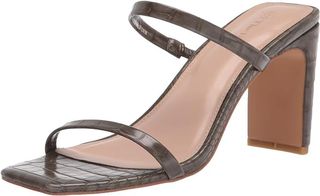 Sandal Hak Tinggi Dua Tali Avery Square Toe Wanita Drop, Avery-Capers-9.5, 9.5 B Us