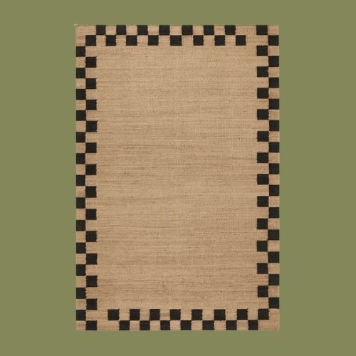 Jute Border Rug in Black