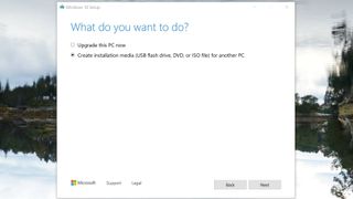 What do you want to do screen on Windows