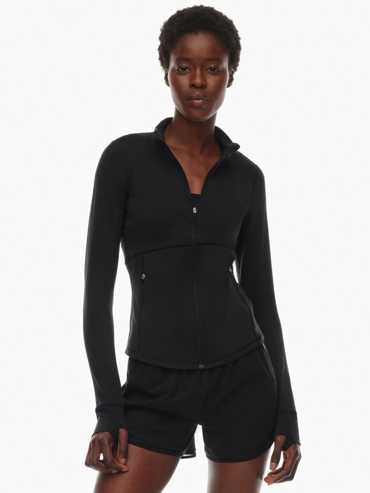 Black Aritzia fitted workout jacket